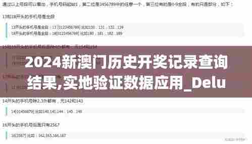 2024新澳门历史开奖记录查询结果,实地验证数据应用_Deluxe1.633
