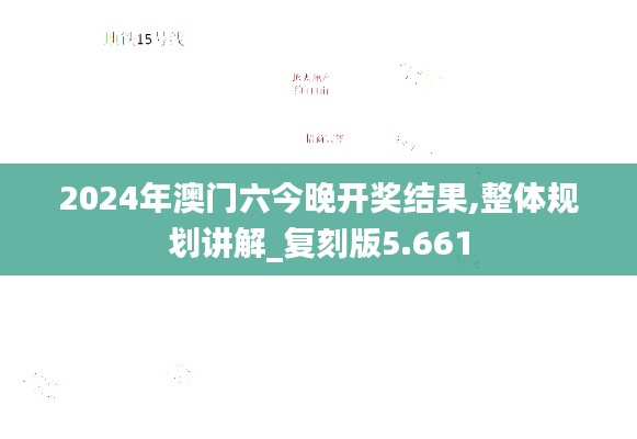 2024年澳门六今晚开奖结果,整体规划讲解_复刻版5.661