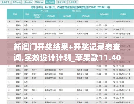 新澳门开奖结果+开奖记录表查询,实效设计计划_苹果款11.409