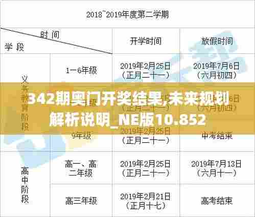 342期奥门开奖结果,未来规划解析说明_NE版10.852