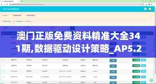 澳门正版免费资料精准大全341期,数据驱动设计策略_AP5.275
