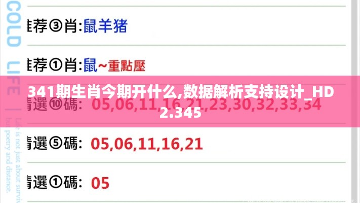 341期生肖今期开什么,数据解析支持设计_HD2.345