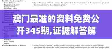 澳门最准的资料免费公开345期,证据解答解释落实_U7.760
