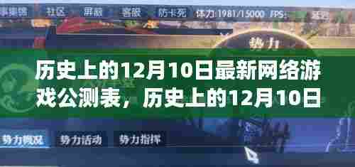 历史上的12月10日网络游戏公测概览,行业繁荣与挑战并存