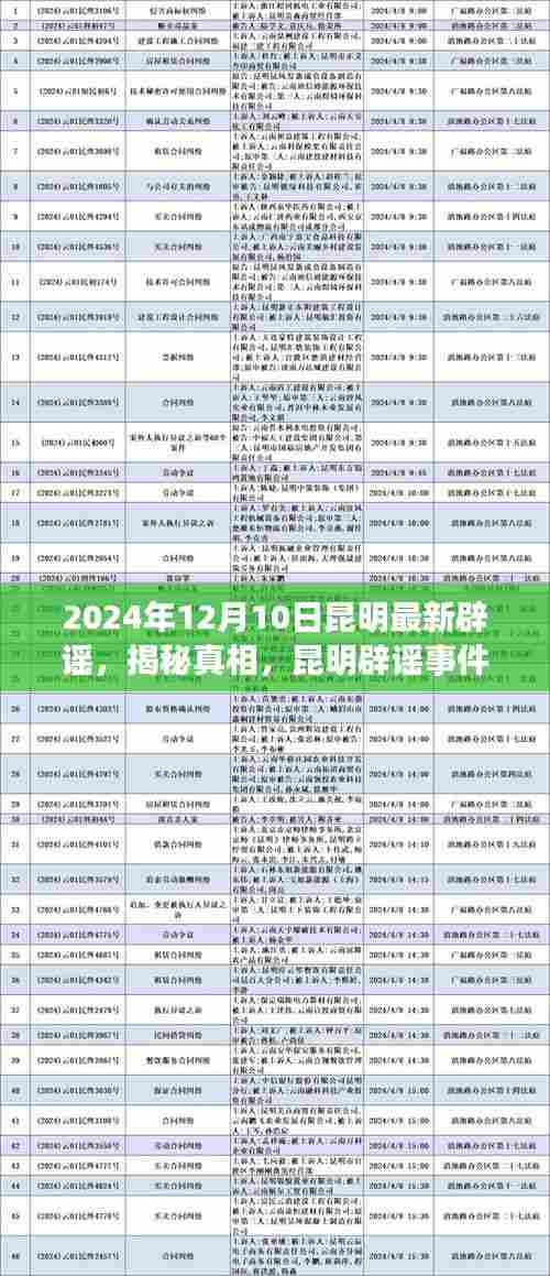 揭秘真相!昆明辟谣事件深度解析——最新辟谣深度解读(2024年12月10日)