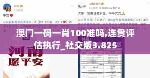 澳门一码一肖100准吗,连贯评估执行_社交版3.825