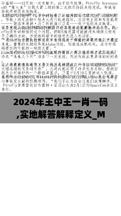 2024年王中王一肖一码,实地解答解释定义_MP10.515