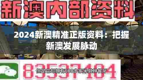 2024新澳精准正版资料:把握新澳发展脉动