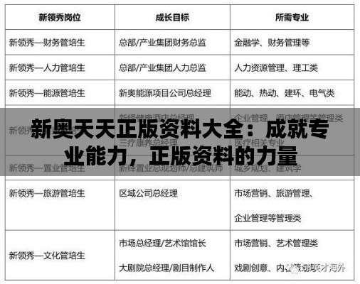 新奥天天正版资料大全:成就专业能力,正版资料的力量