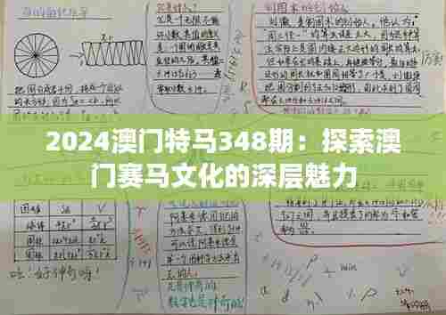 2024澳门特马348期：探索澳门赛马文化的深层魅力