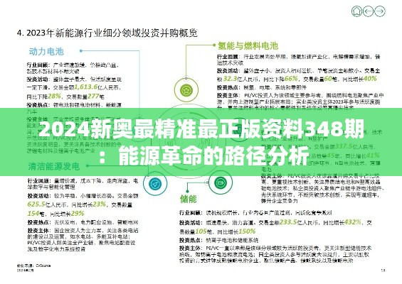 2024新奥最精准最正版资料348期:能源革命的路径分析