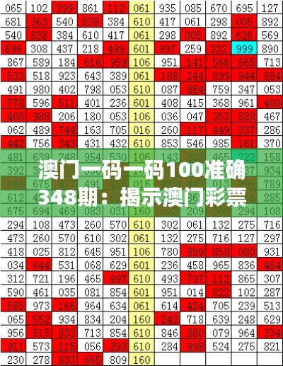 澳门一码一码100准确348期:揭示澳门彩票预测的高效策略