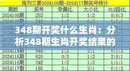 348期开奖什么生肖：分析348期生肖开奖结果的心理反应