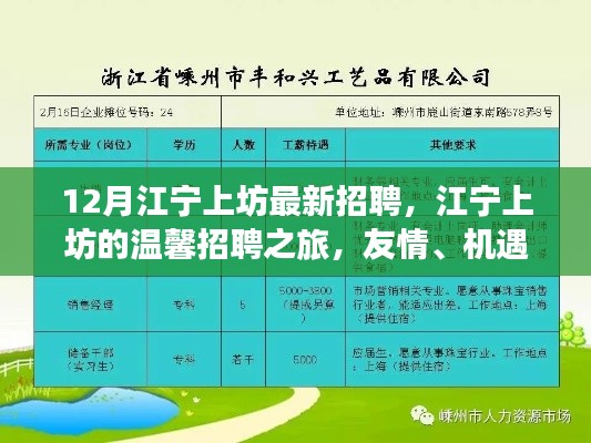 江宁上坊最新招聘启事,温馨之旅,友情、机遇与家的温暖