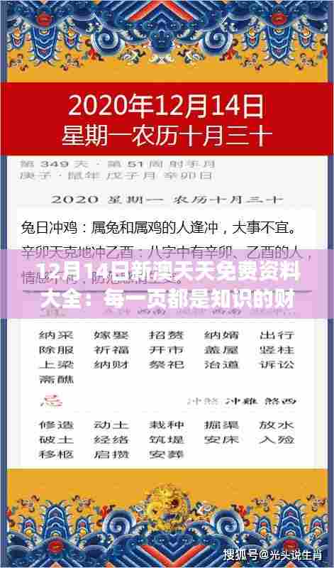 12月14日新澳天天免费资料大全:每一页都是知识的财富