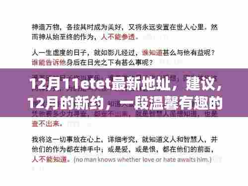 12月新约，温馨友情之旅，最新地址与建议