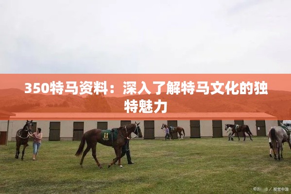 350特马资料：深入了解特马文化的独特魅力