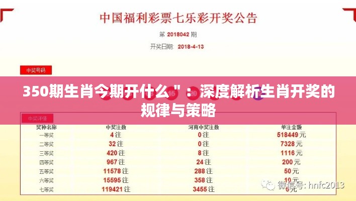 350期生肖今期开什么＂：深度解析生肖开奖的规律与策略