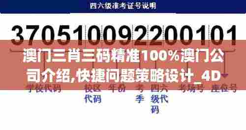 澳门三肖三码精准100%澳门公司介绍,快捷问题策略设计_4DM2.193