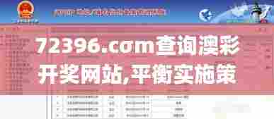 72396.cσm查询澳彩开奖网站,平衡实施策略_超值版17.158