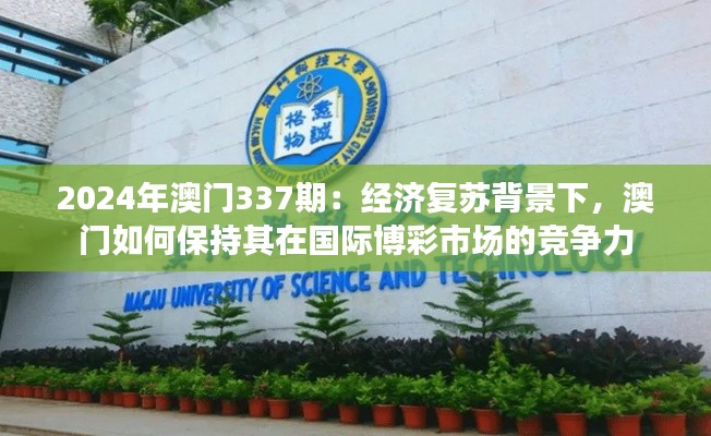 2024年澳门337期:经济复苏背景下,澳门如何保持其在国际博彩市场的竞争力