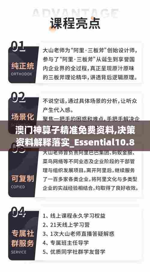 澳门神算子精准免费资料,决策资料解释落实_Essential10.879
