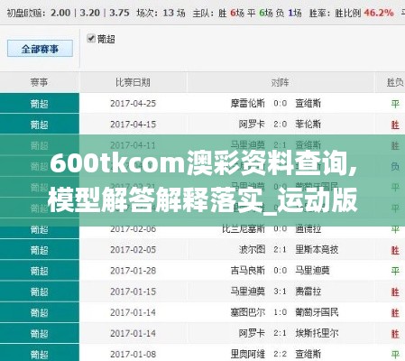 600tkcom澳彩资料查询,模型解答解释落实_运动版10.152