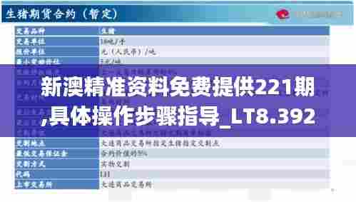 新澳精准资料免费提供221期,具体操作步骤指导_LT8.392