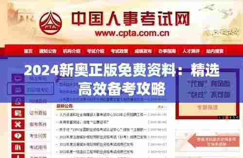 2024新奥正版免费资料:精选高效备考攻略