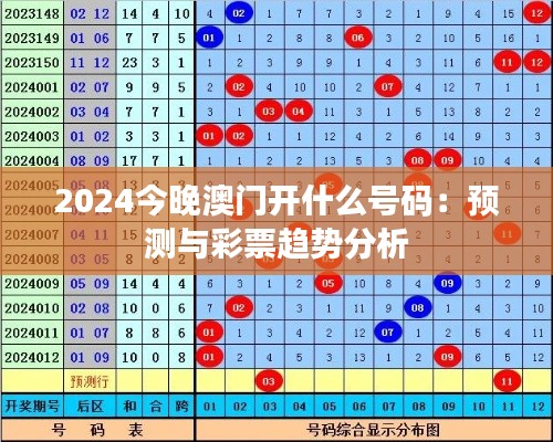 2024今晚澳门开什么号码：预测与彩票趋势分析