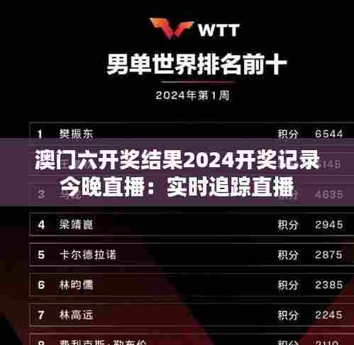 澳门六开奖结果2024开奖记录今晚直播：实时追踪直播