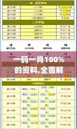 一码一肖100%的资料,全面解答解释落实_云端版7.367