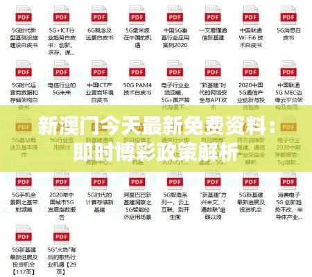 新澳门今天最新免费资料:即时博彩政策解析