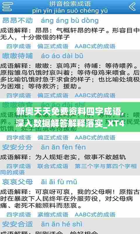 新奥天天免费资料四字成语,深入数据解答解释落实_XT4.140