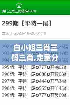 白小姐三肖三码三肖,定量分析解释定义_扩展版4.791
