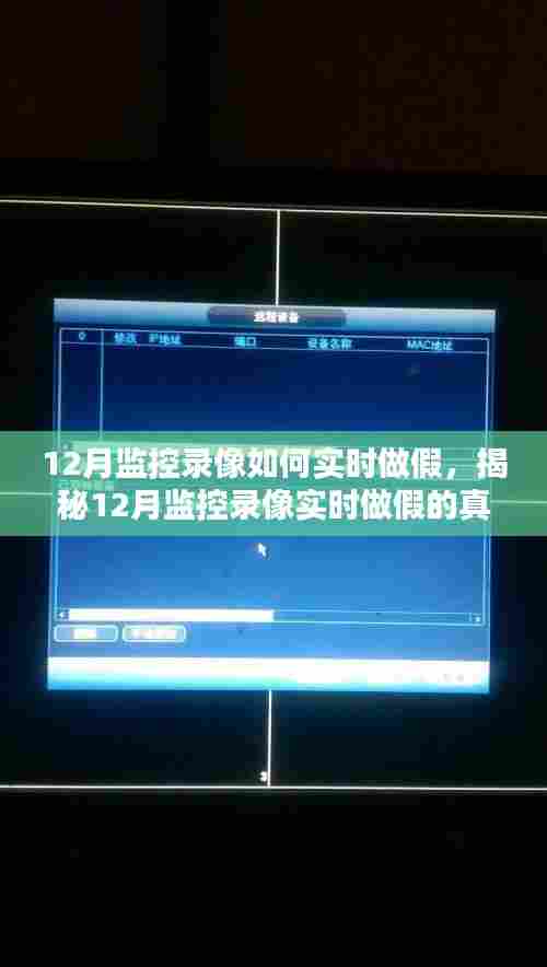 揭秘12月监控录像实时做假的真相,风险、警示与手段解析