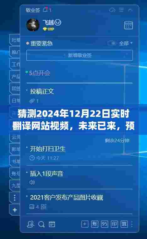未来已来，预测实时翻译网站视频的发展与影响，展望2024年12月22日