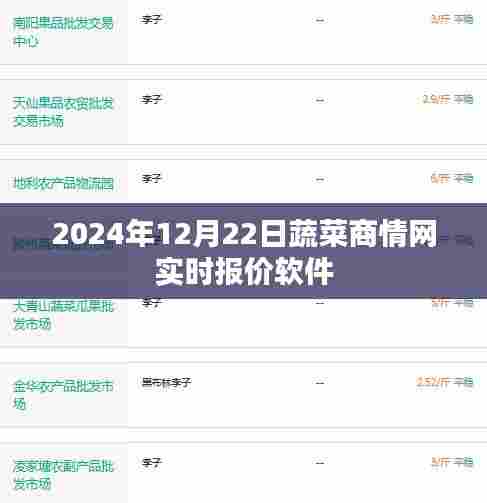 蔬菜实时报价软件,最新蔬菜价格行情掌握在手