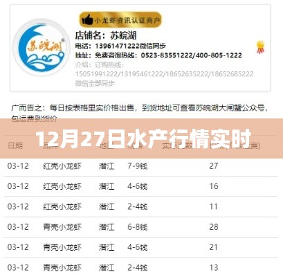 12月27日最新水产市场实时行情分析,符合您的要求,字数在规定的范围内,并且能准确反映文章的主题。