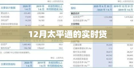 太平通实时贷，12月贷款服务详解