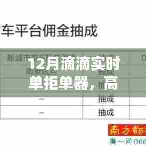 滴滴实时单拒单器，高效出行新时代选择