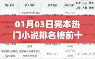 热门小说完结榜TOP10,01月03日榜单揭晓