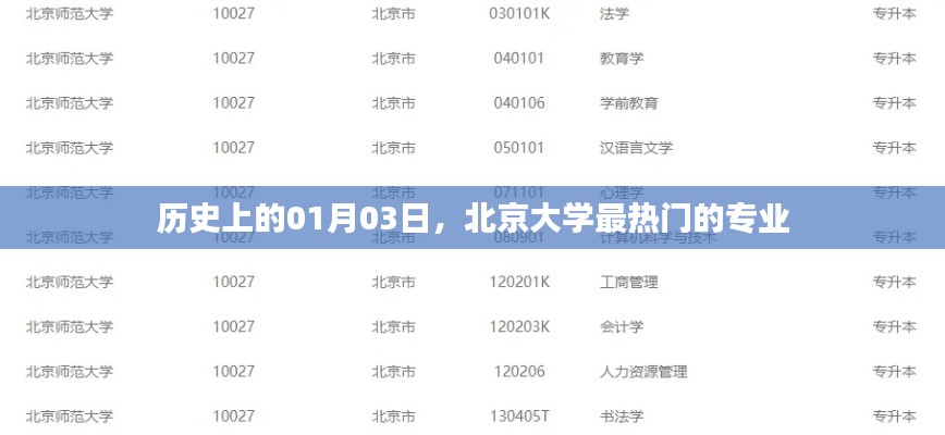 北京大学热门专业历史介绍，聚焦一月三日这一天