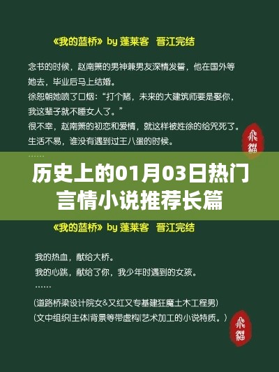 1月3日历史热门长篇言情小说推荐,心动故事一网打尽