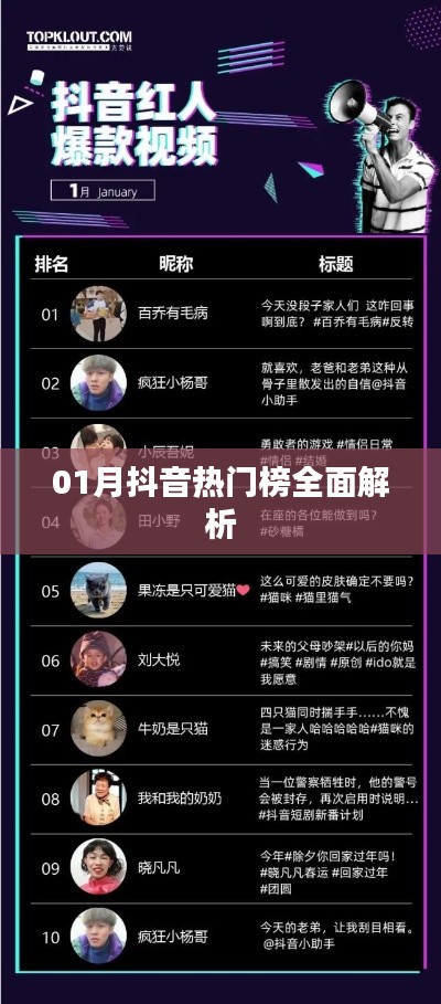 抖音热门榜全面解析（一月版）