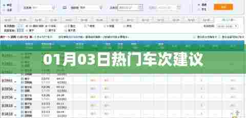 热门车次推荐,精选行程建议(日期,01月03日)