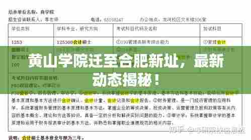 黄山学院迁至合肥新址，最新动态揭秘！