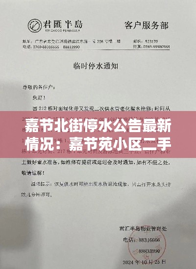 嘉节北街停水公告最新情况:嘉节苑小区二手房