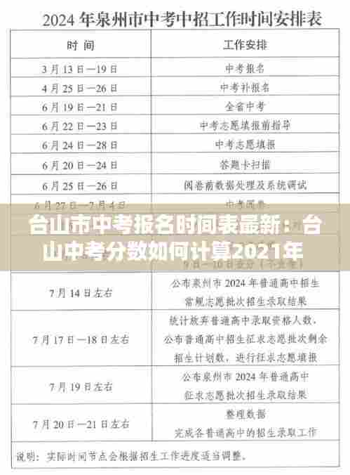 台山市中考报名时间表最新：台山中考分数如何计算2021年 