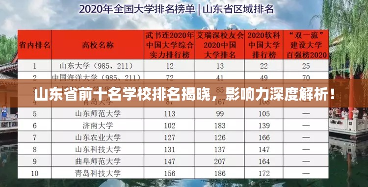 山东省前十名学校排名揭晓,影响力深度解析!